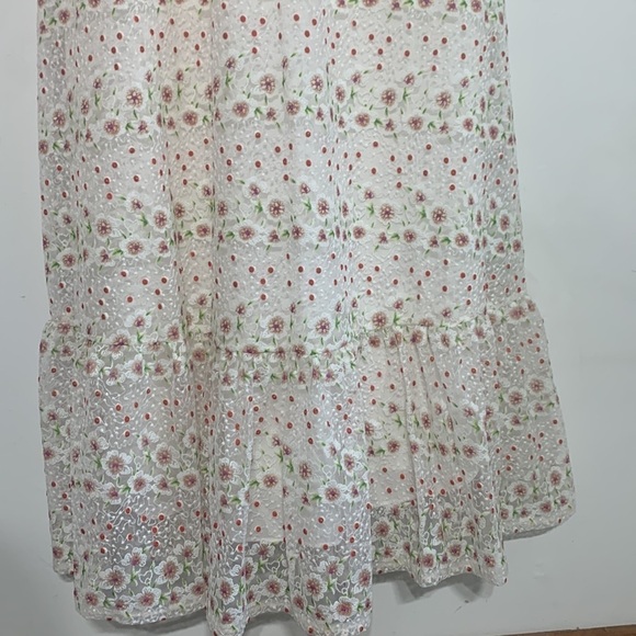 Sunny Embroidered Floral Tie Shoulder maxi Gown DRESS THE POPULATION new w tag - Picture 5 of 10